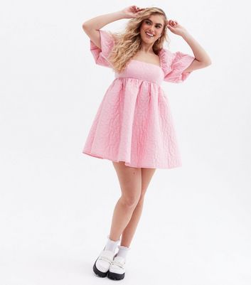Pretty in Pink Puff Sleeve Mini Dress ...